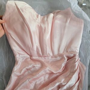 House of CB Reva" Blush Satin Corset Dress